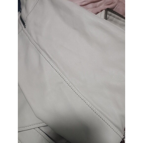 Free People Luxe SMALL Soft LEATHER Moto Belted Oversized Waist Length Gray $468 - Picture 10 of 10